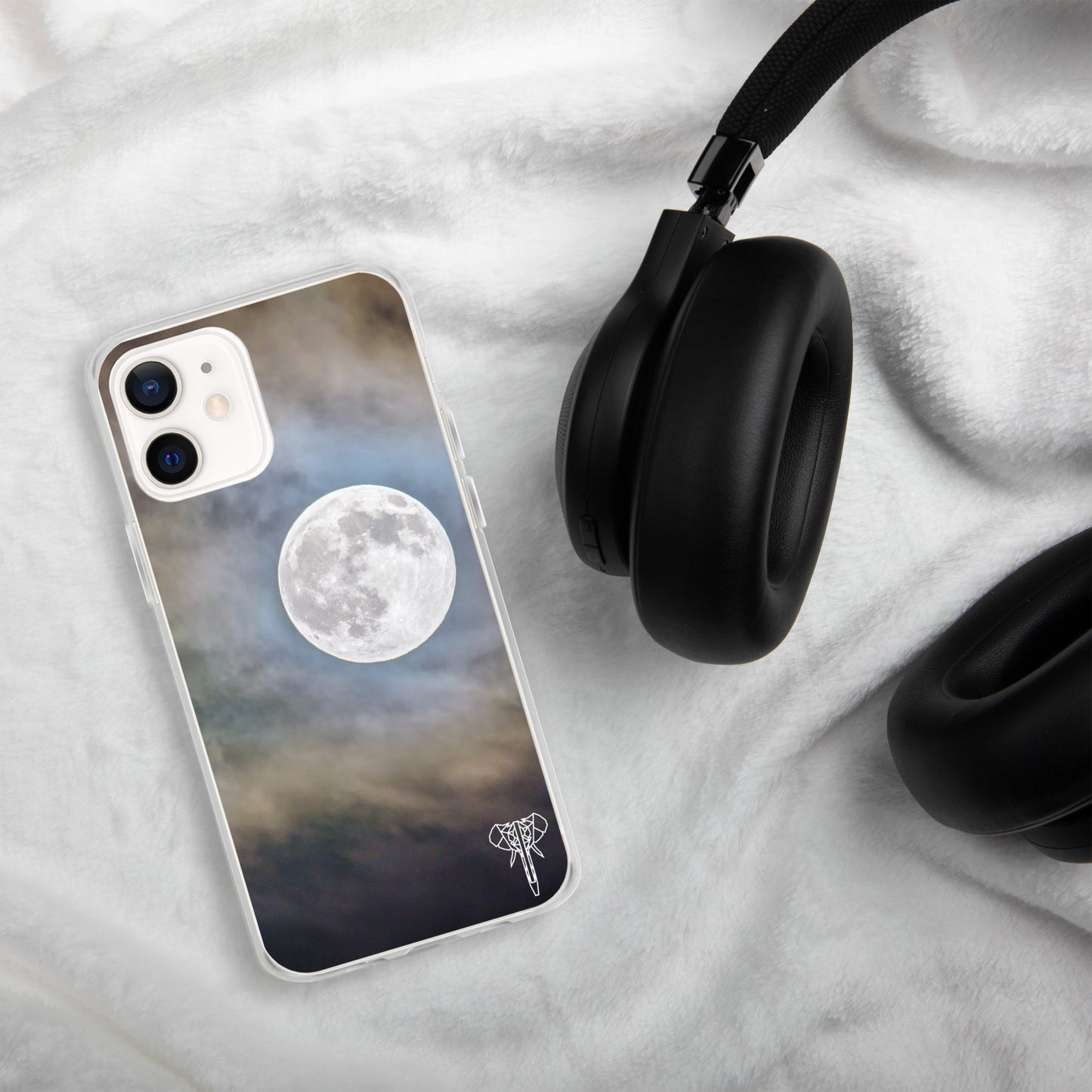 Moon-peeking-though-clouds-at-dusk - Clear Case for iPhone®